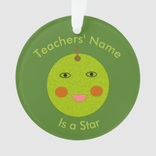 Best Teacher Happy Apple Custom Ornament