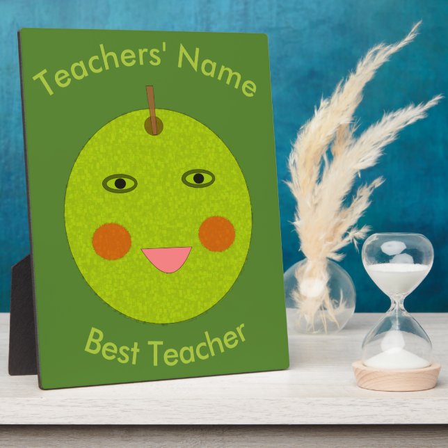 Best Teacher Happy Apple Custom Plaque (Side)