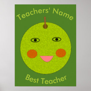 Best Teacher Happy Apple Poster