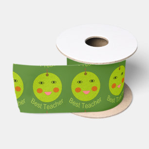 Best Teacher Happy Apple Ribbon Satin Ribbon