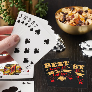 BEST TEACHER IN THE GALAXY funny cute              Playing Cards