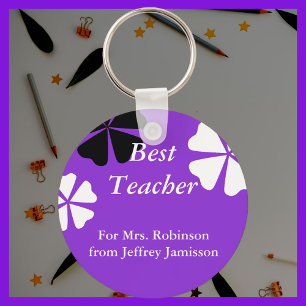 Best Teacher Keychain (Key Chain), Purple