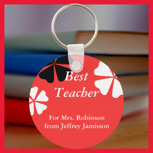 Best Teacher Keychain (Key Chain), Red