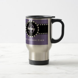 Best TEACHER Monogram and Custom Name V11 PURPLE Travel Mug