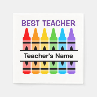 Best Teacher Napkin, Personalised School Gift Napkin
