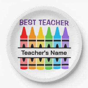 Best Teacher Napkin, Personalised School Gift Paper Plate