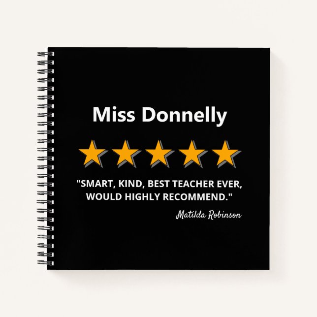 Best Teacher | School End of Year Gift Notebook (Front)