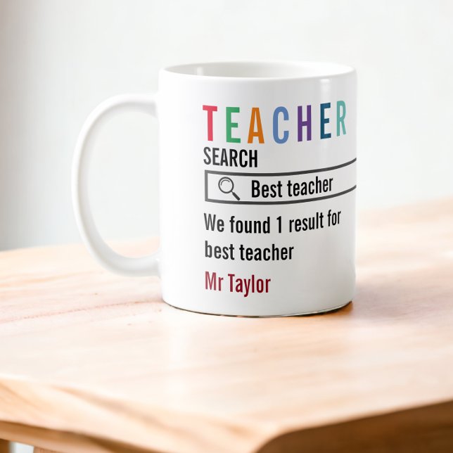 Best Teacher Search Result Personalised Coffee Mug (Teacher - Search - best Teacher - personalized teacher mug from Ricaso)