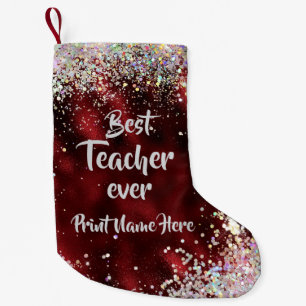Best Teacher Small Christmas Stocking