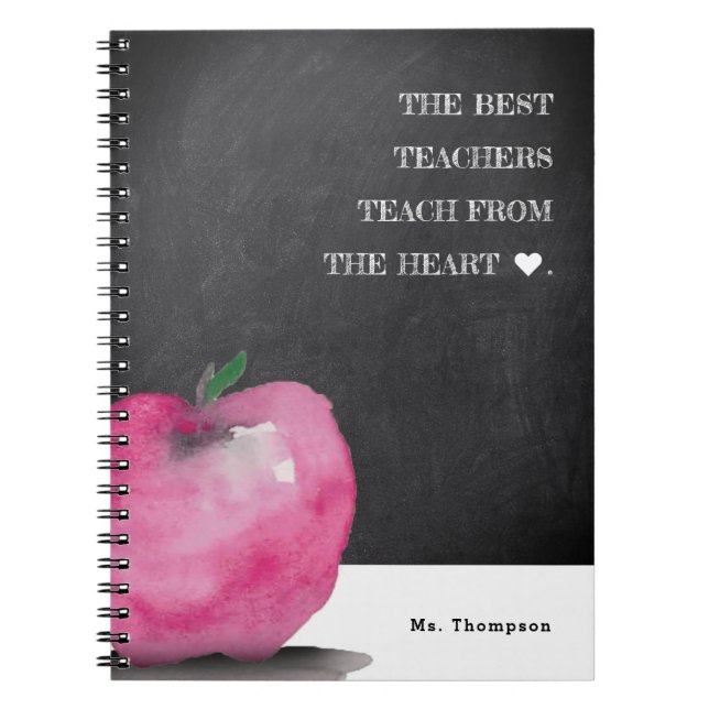 Best Teacher Teach from the heart Apple Art Custom Notebook (Front)
