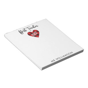 Best Teacher Teacher Appreciation Personalised Notepad