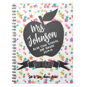 Best Teacher Thank you colourful Stars apple Notebook