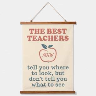 BEST TEACHERS custom monogram Hanging Tapestry