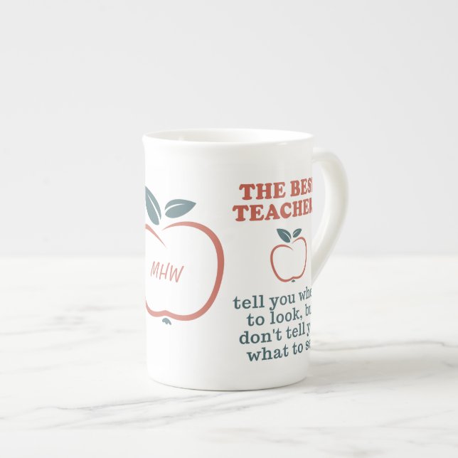 BEST TEACHERS custom monogram mug (Front Right)