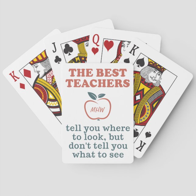 BEST TEACHERS custom monogram playing cards (Back)
