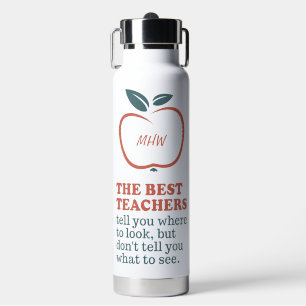 BEST TEACHERS custom monogram Water Bottle