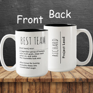 Best Team Custom Name & Title Appreciation Two-Tone Coffee Mug