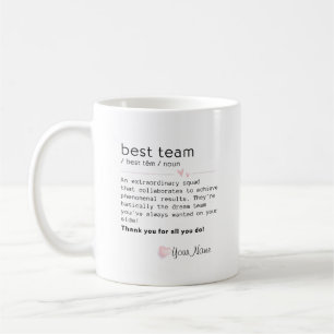 Best Team - Cute Minimalist Design with Hearts Cof Coffee Mug
