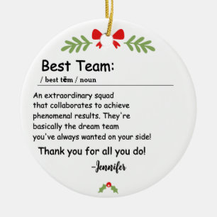 Best Team Definition employee appreciation Custom Ceramic Tree Decoration