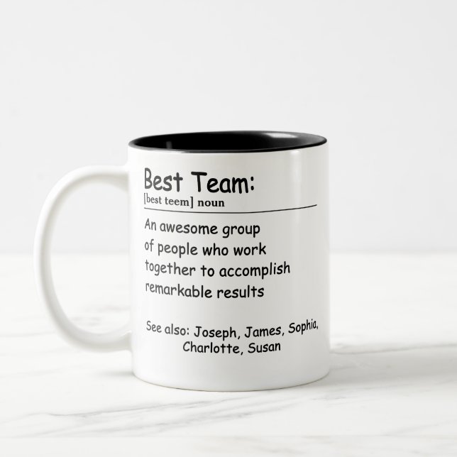 Best Team Definition employee appreciation Custom Two-Tone Coffee Mug (Left)