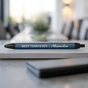 Best Team Ever Custom Employee Appreciation Navy Black Ink Pen