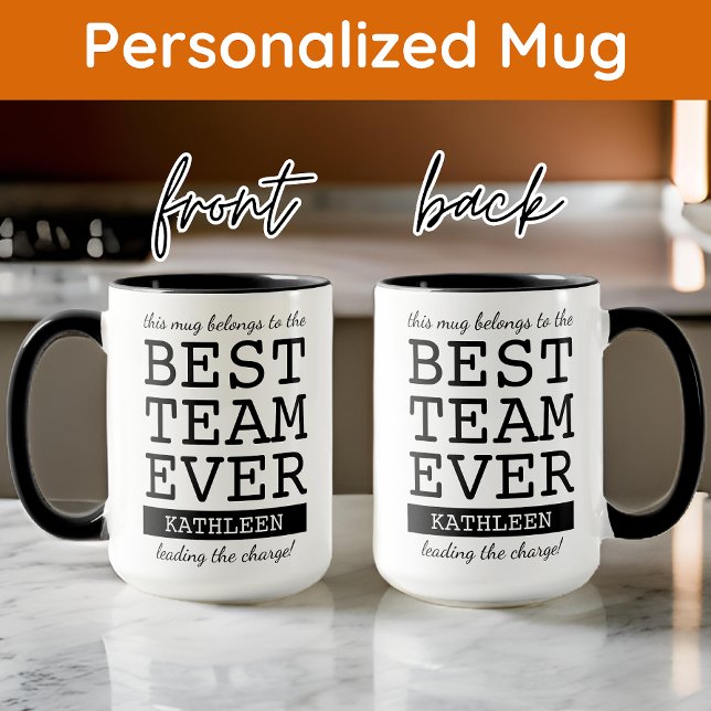 Best Team Ever Custom Name Mug, Coworker Gift Mug (coworker gift mug, team appreciation gift, employee appreciation mug, christmas gifts for staff)