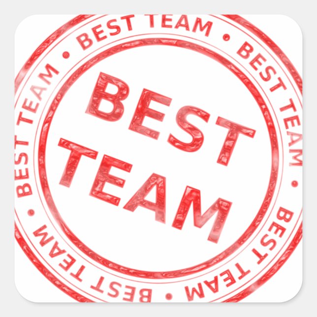 Best Team stamp - prize, first, champion,trophy Square Sticker (Front)