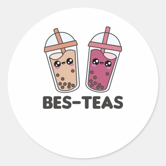 Best-Teas - Bubble Tea Kawaii Boba Tea Love Classic Round Sticker (Front)