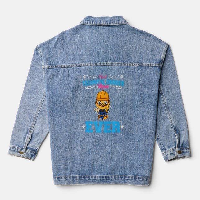 Best Technical Drawer Mum Ever Funny Archtect Gift Denim Jacket (Back)