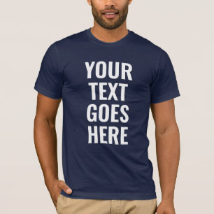 Best Template Modern Mens Large Font Navy Blue T-Shirt