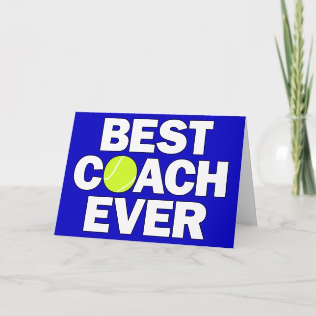 Best Tennis Coach Ever Custom Colour Thank You Card (Front)