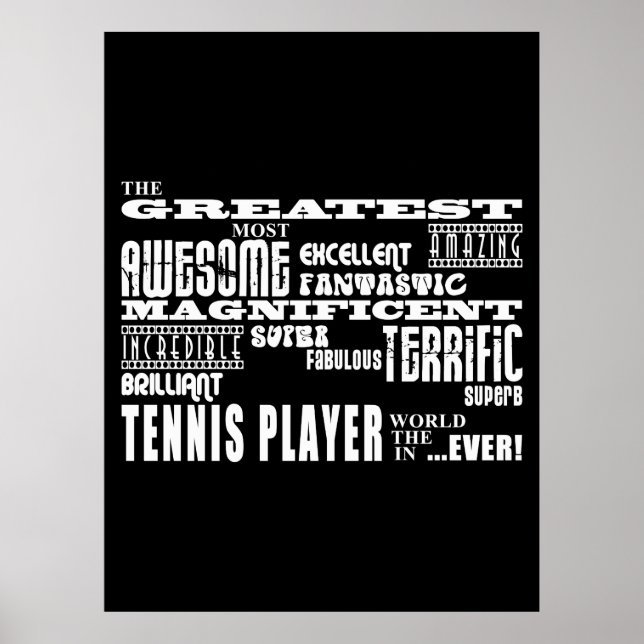 Best Tennis Players Greatest Tennis Player Poster (Front)