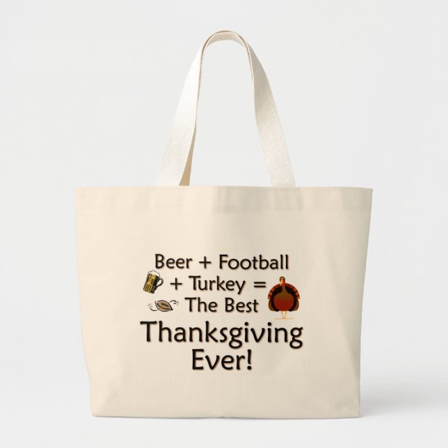 Best Thanksgiving Ever Large Tote Bag (Front)