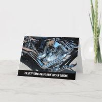 Best Things Have Chrome Motorcycle Birthday Card