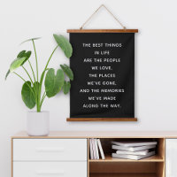 Best Things in Life Black Quote Wall Art