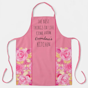 Best Things in Life Grandma's Kitchen Pink Floral Apron