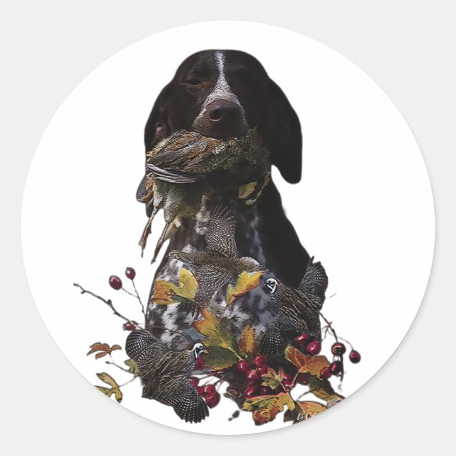  Best Times of Day to Hunt , GSP      Classic Round Sticker (Front)