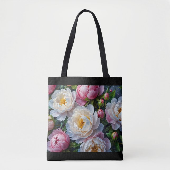 Best Tote Bag For Women, With Peonies (Front)