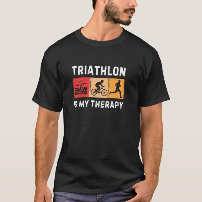 Best Triathlon Art For Men Women Triathlete Sport  T-Shirt (Front)