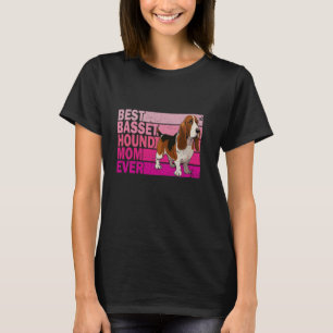 Best Tricolor Basset Hound Dog Mum Ever Pink Mothe T-Shirt