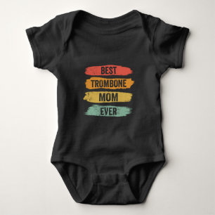 Best Trombone Mum Ever Mother's Day Vintage Retro Baby Bodysuit