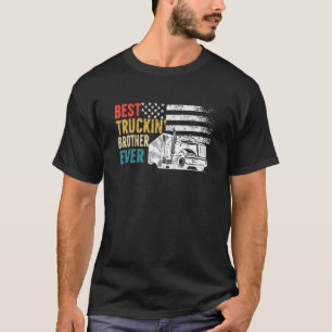 Best Truckin Brother Ever Retro American Flag Fath T-Shirt