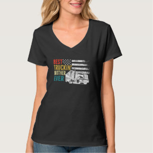 Best Truckin Brother Ever Retro American Flag Fath T-Shirt