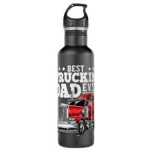 Best Truckin Dad Ever Big Rig Trucker Father's Day 710 Ml Water Bottle