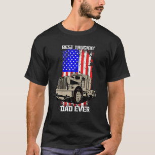 Best Truckin Dad Ever Father's Day Big Rig Truck L T-Shirt