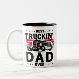 Best Truckin Dad Ever Two-Tone Coffee Mug