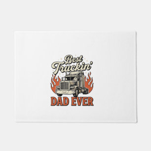 Best Truckin Dad Ever Vintage Truck Father Shirt_1 Doormat