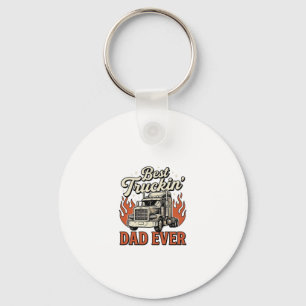 Best Truckin Dad Ever Vintage Truck Father Shirt_1 Key Ring