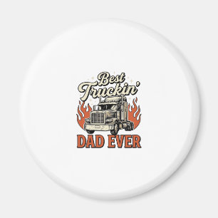 Best Truckin Dad Ever Vintage Truck Father Shirt_1 Magnet