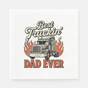 Best Truckin Dad Ever Vintage Truck Father Shirt_1 Napkin